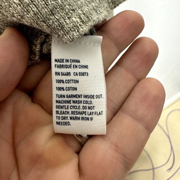 American Eagle Sweater Cotton Tight Knit Long Sleeve V-Neck Beige Mens size XL - Picture 6 of 7